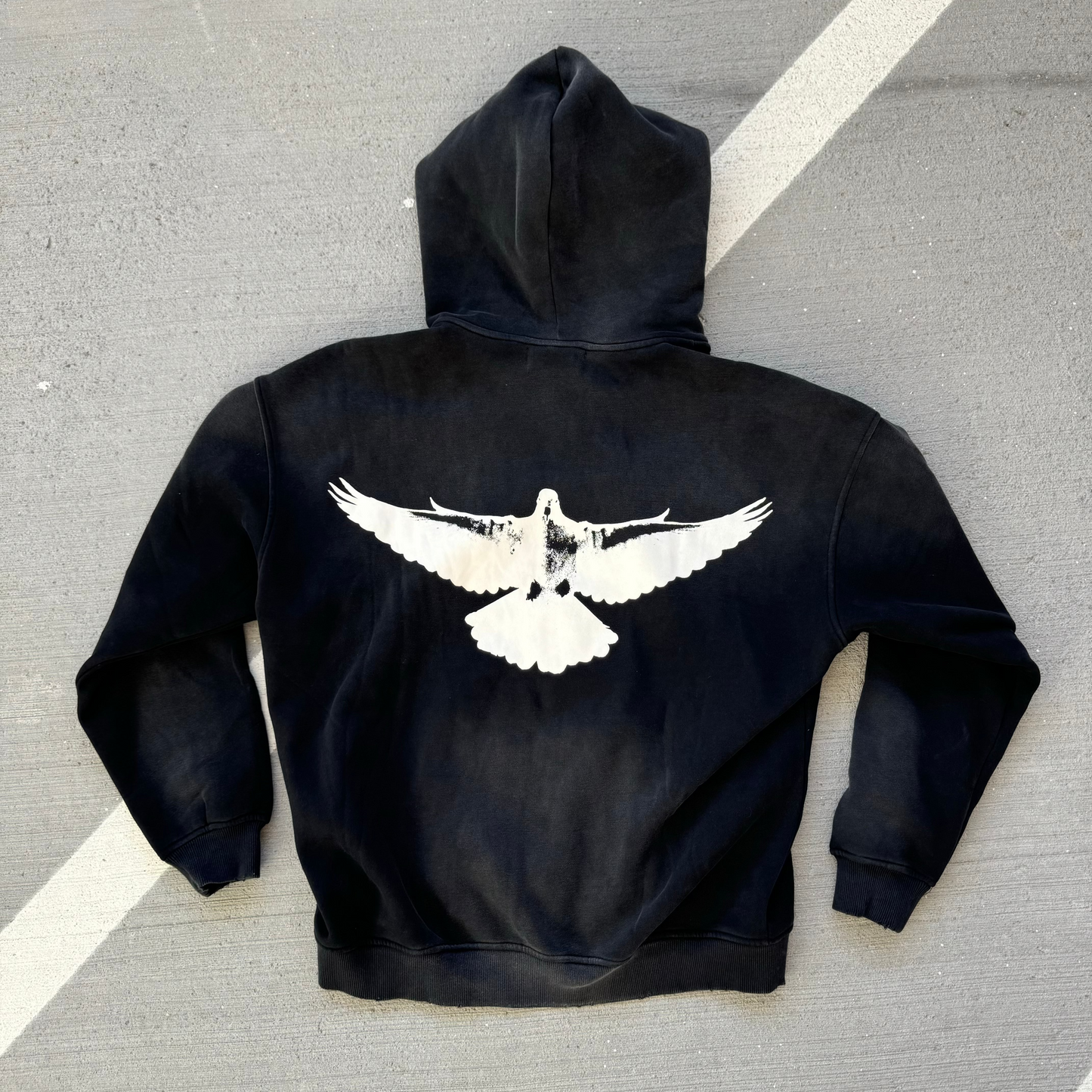 Touch Not My Anointed Zipper Hoodie (Sun-Faded Black)