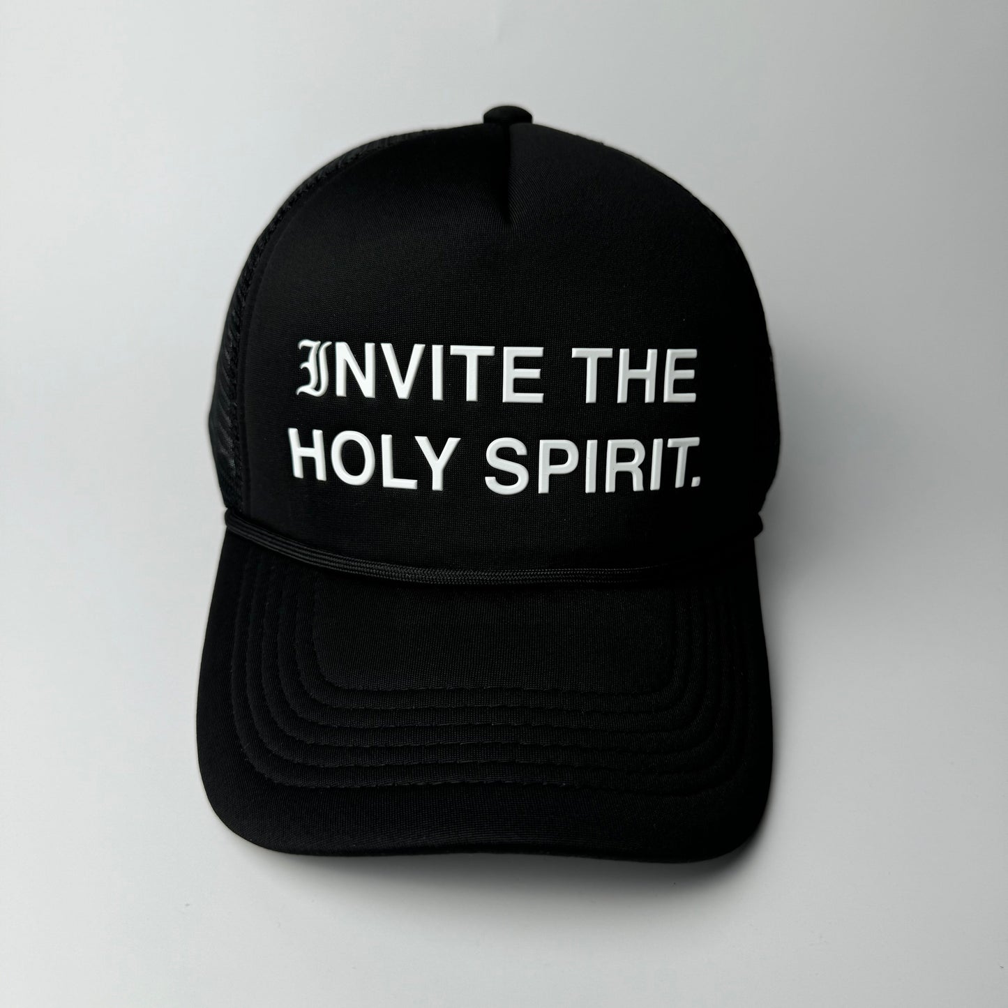 Invite The Holy Spirit Trucker Hat - Black/White