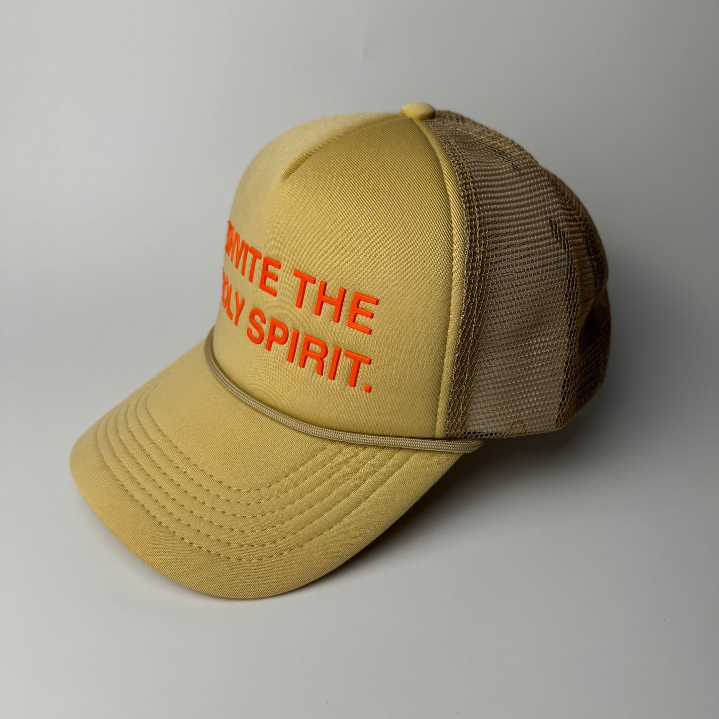 Invite The Holy Spirit Trucker Hat - Cream/Orange
