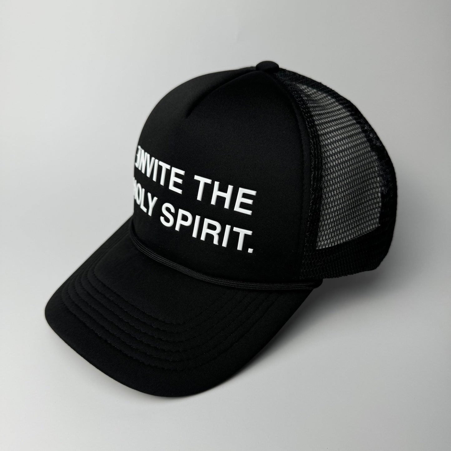 Invite The Holy Spirit Trucker Hat - Black/White