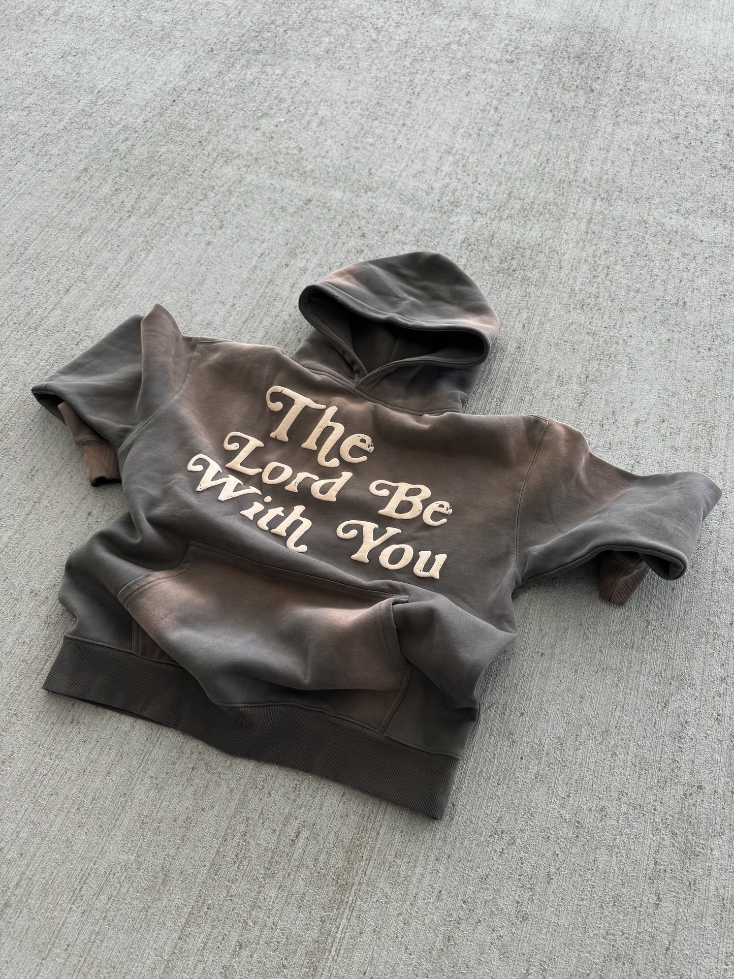 The Lord Be With You Hoodie - Earth Gray (Sun-Faded Brown)